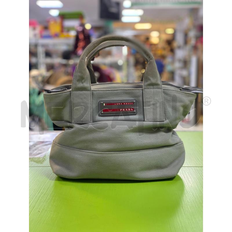 BORSA DONNA PRADA LUNA ROSSA GRIGIA TESSUTO  | Mercatino dell'Usato Ciampino 1