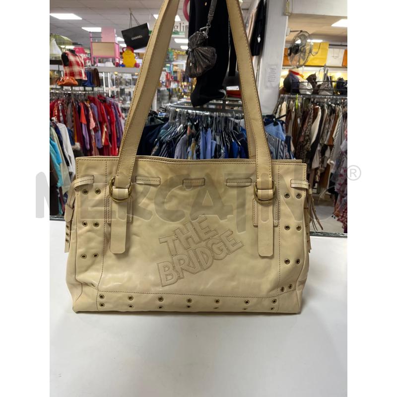 BORSA DONNA THE BRIDGE GRANDE BEIGE PELLE MACCHIE | Mercatino dell'Usato Ciampino 1