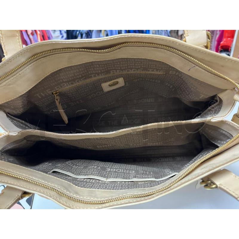 BORSA DONNA THE BRIDGE GRANDE BEIGE PELLE MACCHIE | Mercatino dell'Usato Ciampino 2