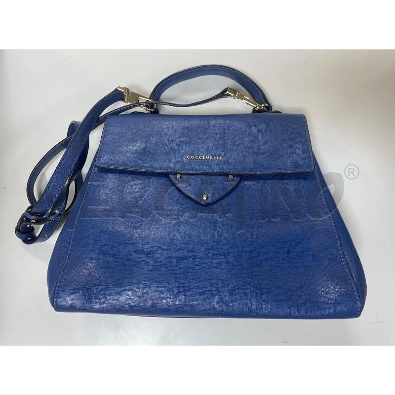 BORSA DONNA TRACOLLA COCCINELLE BLU PELLE | Mercatino dell'Usato Ciampino 1