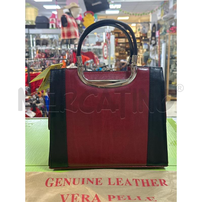 BORSA DONNA TROIANI NUOVA PELLE NERO ROSSO | Mercatino dell'Usato Ciampino 3