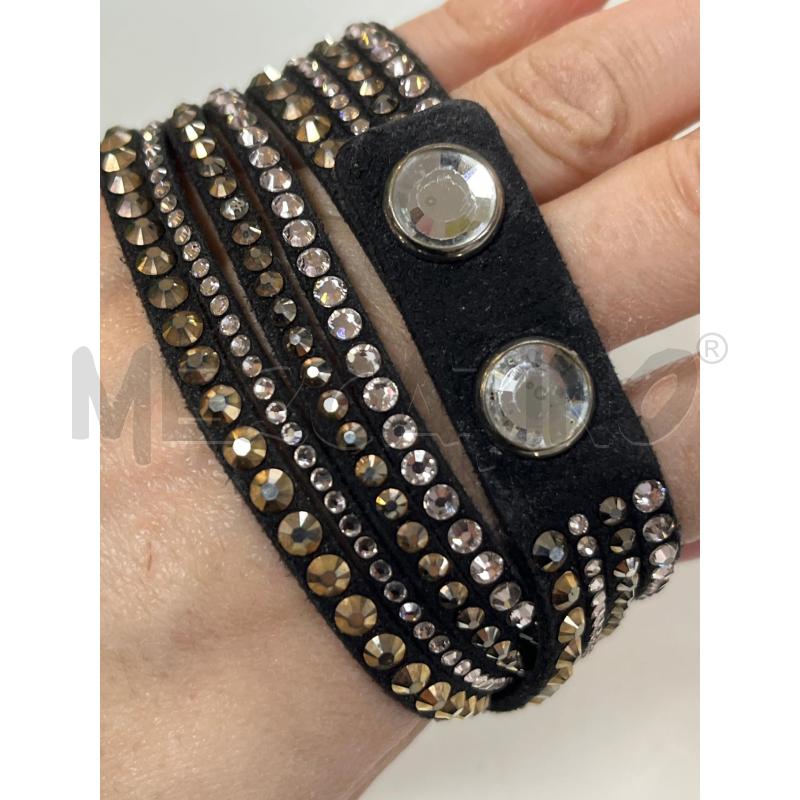 BRACCIALE NERO SWAROVSKI BRILLANTINI BRONZO DOR ROSA | Mercatino dell'Usato Ciampino 2