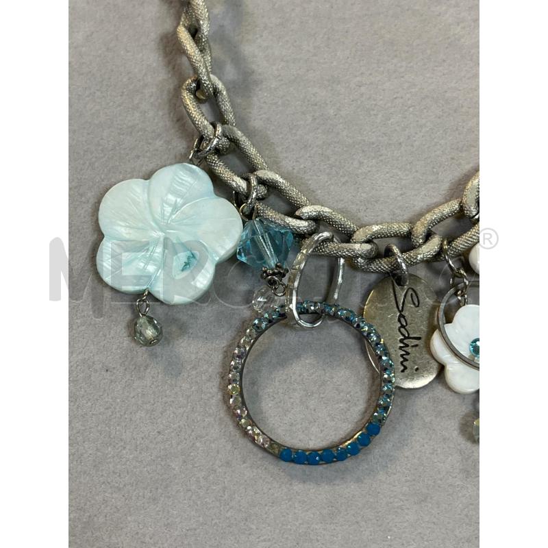 BRACCIALE SODINI CATENA GRIGIA PEND FIORI E CERCHIO BRILL | Mercatino dell'Usato Ciampino 2