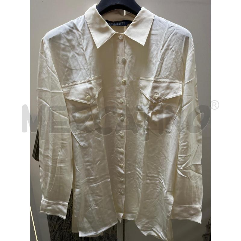 CAMICIA DONNA AMULETI BIANCA SETA | Mercatino dell'Usato Ciampino 1