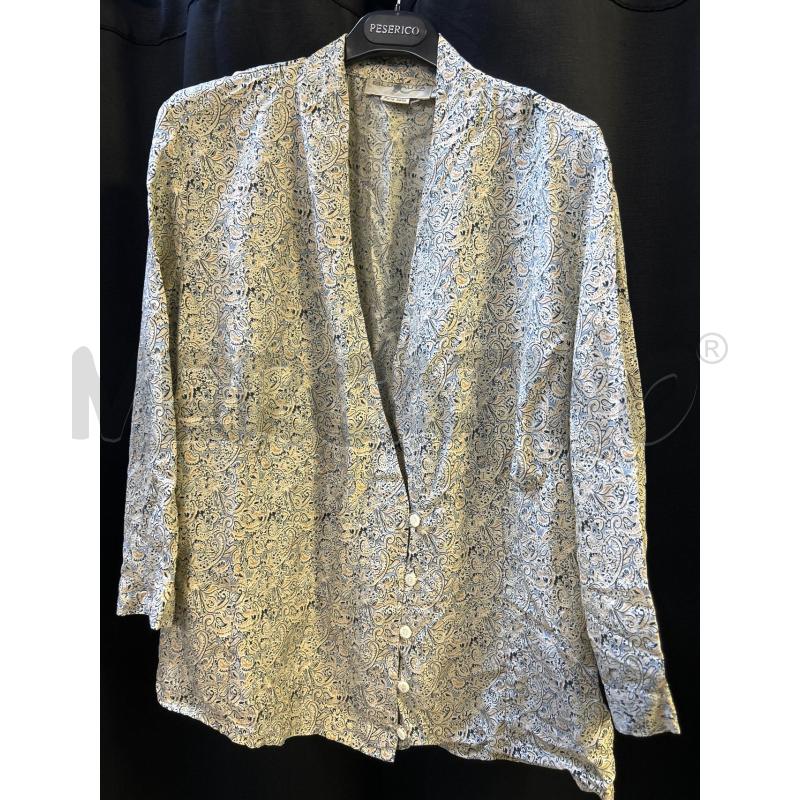 CAMICIA DONNA BLUNAUTA SETA FANT VERDINA BEIGE NERA | Mercatino dell'Usato Ciampino 1