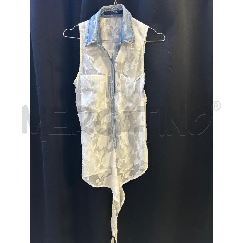 CAMICIA DONNA GUESS BIANCA RIF JEANS  | Mercatino dell'Usato Ciampino 1