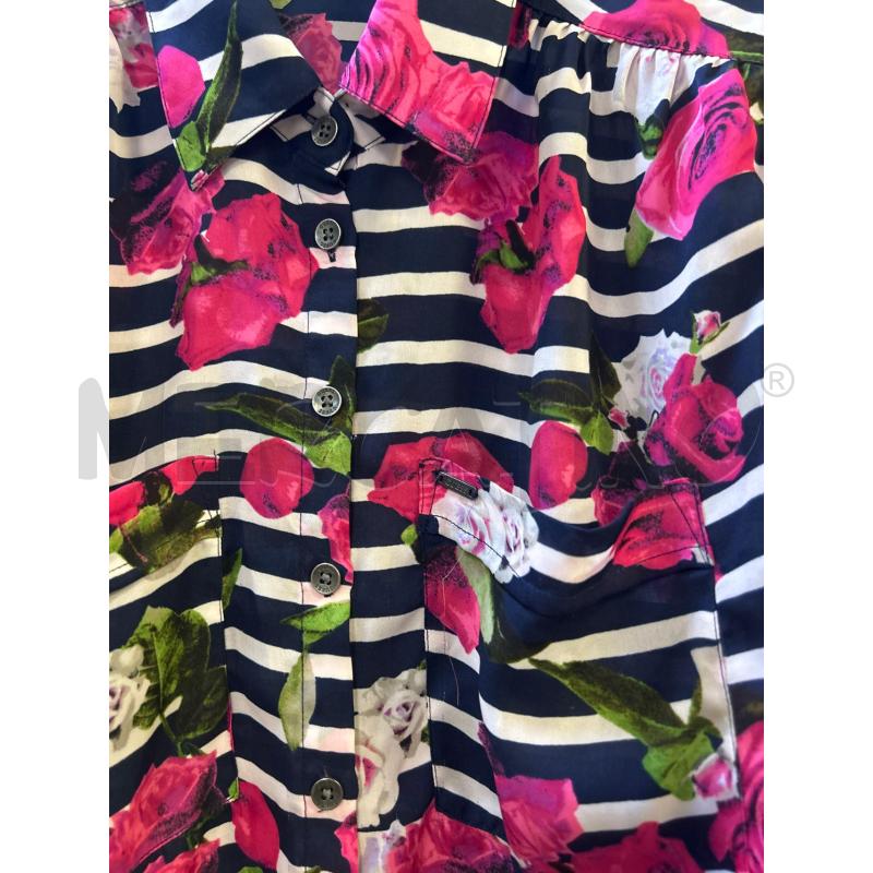 CAMICIA DONNA GUESS STR BLU ROSA FIORI ROSSI | Mercatino dell'Usato Ciampino 2