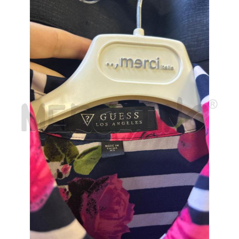 CAMICIA DONNA GUESS STR BLU ROSA FIORI ROSSI | Mercatino dell'Usato Ciampino 3