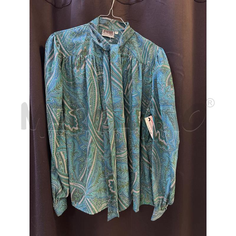 CAMICIA DONNA LUISA SPAGNOLI VINTAGE FANTASIA CELESTE | Mercatino dell'Usato Ciampino 1