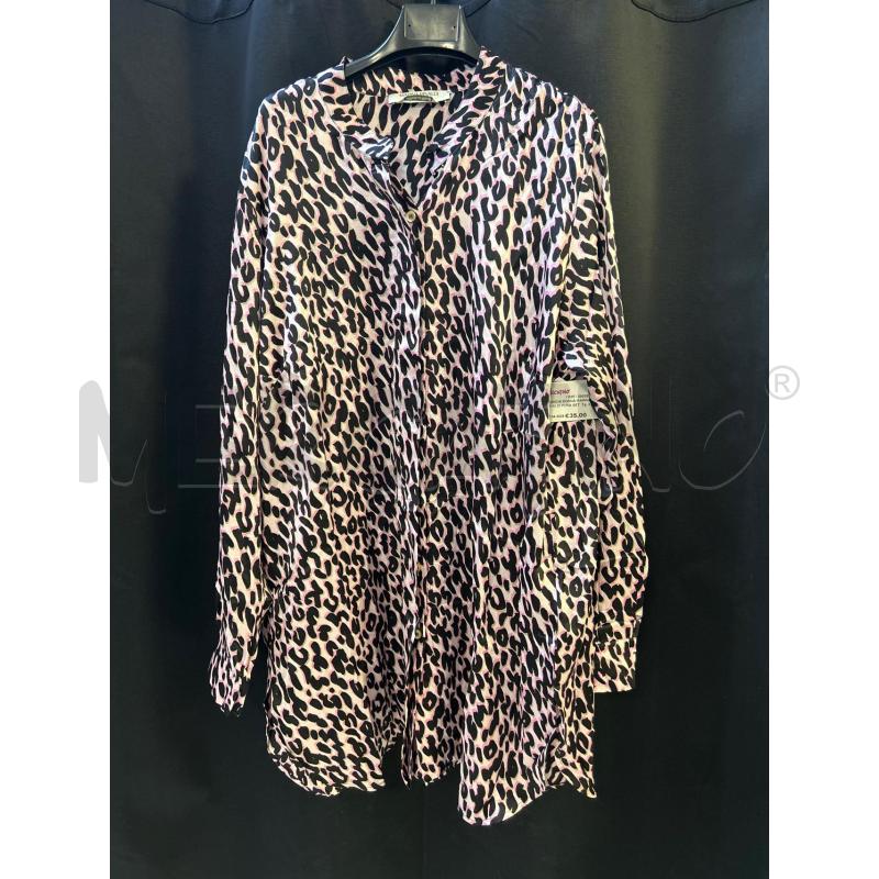 CAMICIA DONNA MARINA RINALDI PURA SETA FANT LEOP ROSA NERA | Mercatino dell'Usato Ciampino 1