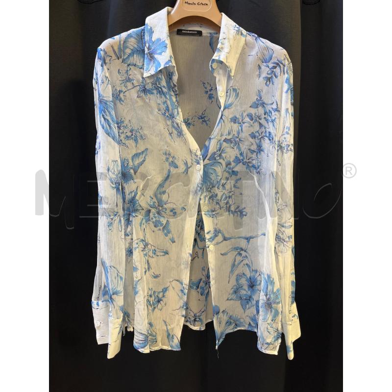 CAMICIA DONNA ROCCOBAROCCO CELESTE FIORI | Mercatino dell'Usato Ciampino 1