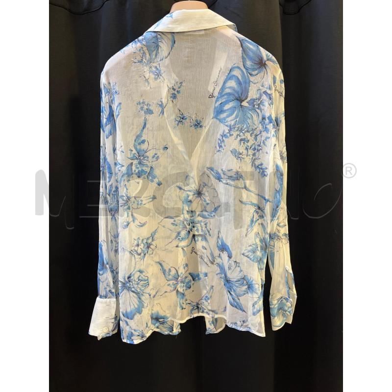 CAMICIA DONNA ROCCOBAROCCO CELESTE FIORI | Mercatino dell'Usato Ciampino 4