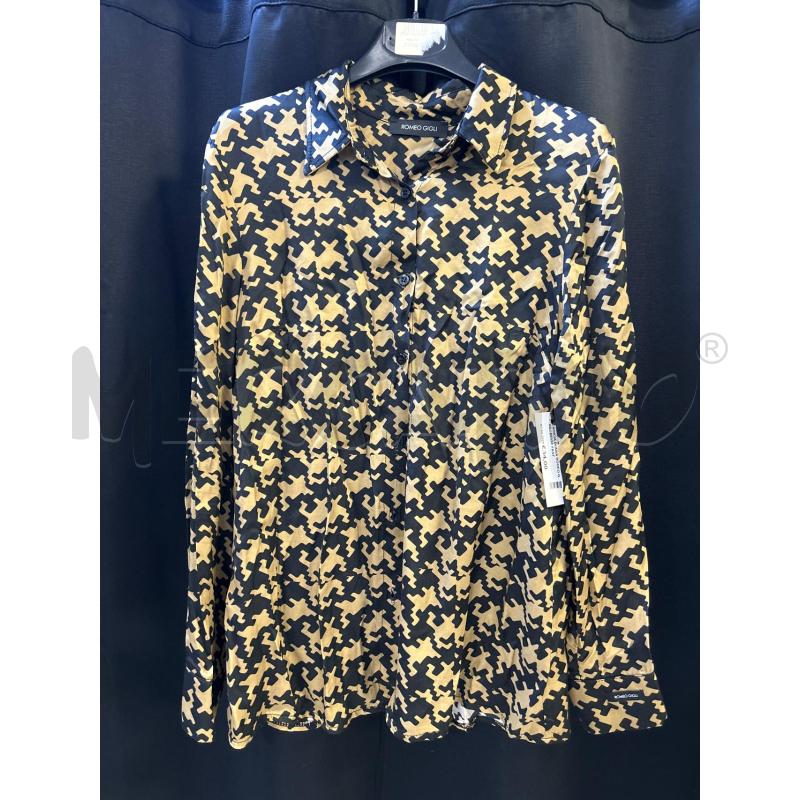 CAMICIA DONNA ROMEO GIGLI BEIGE FANT NERA | Mercatino dell'Usato Ciampino 1