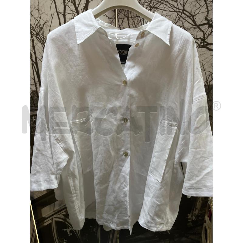CAMICIA DONNA SEVENTY BIANCA IN LINO INTERNO COTONE | Mercatino dell'Usato Ciampino 1