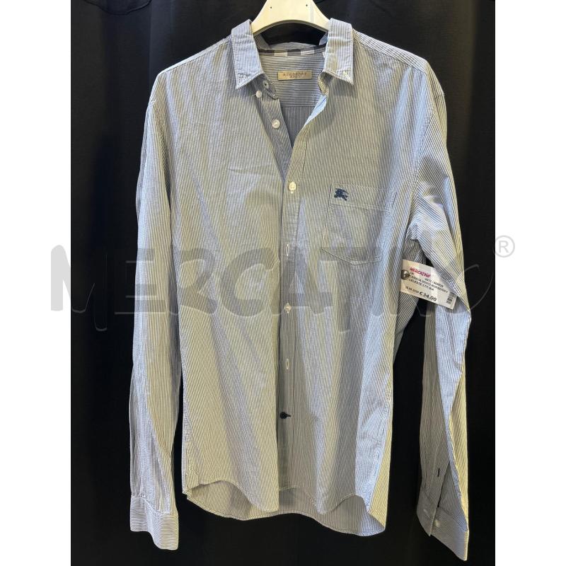 CAMICIA UOMO BURBERRY CELESTE STR BIANCHE  | Mercatino dell'Usato Ciampino 1