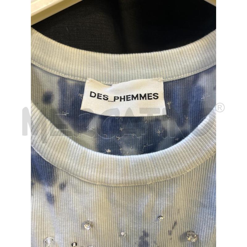 CANOTTA DONNA DES PHEMMES CELESTE MACCHE BLU BRILLANTINI | Mercatino dell'Usato Ciampino 2