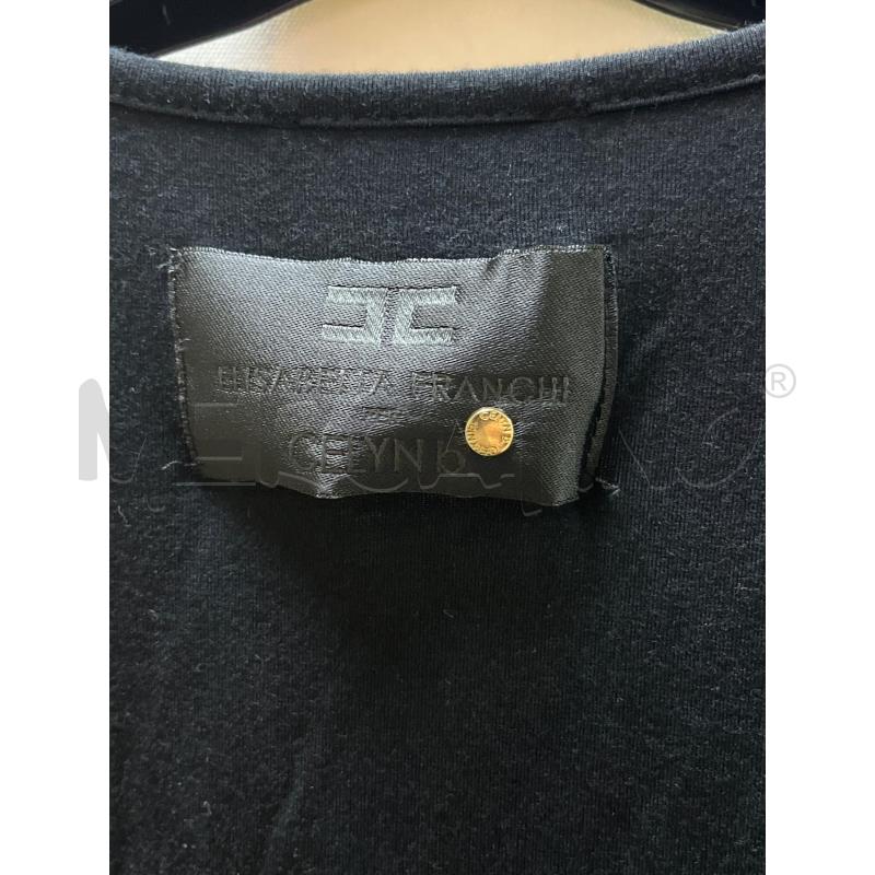 CANOTTA DONNA ELISABETTA FRANCHI NERA DAVANTI BLU RASO | Mercatino dell'Usato Ciampino 3