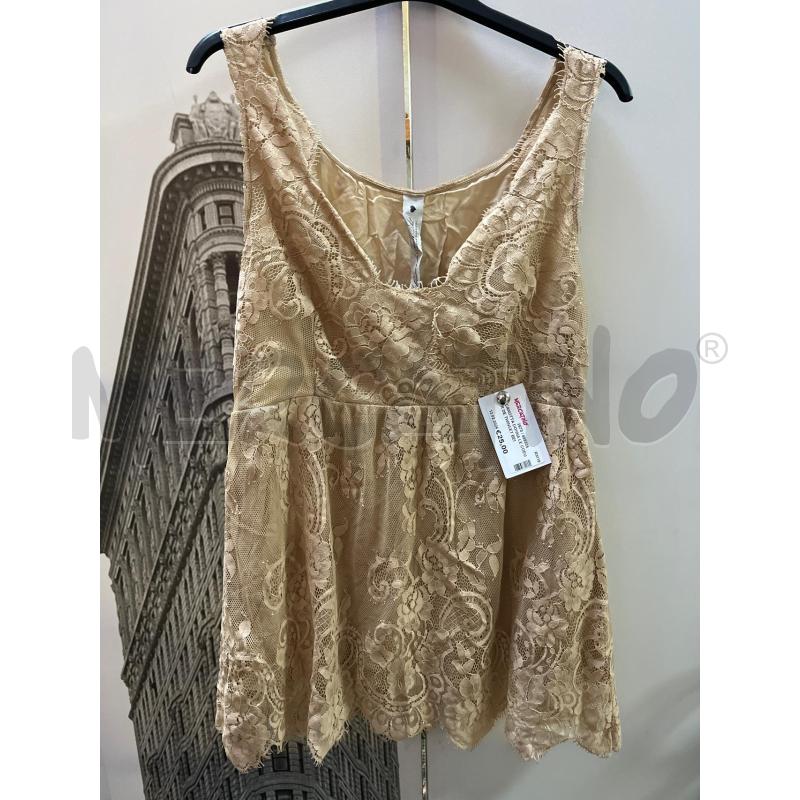 CANOTTA DONNA LE COEUR DE TWINSET BEIGE PIZZO | Mercatino dell'Usato Ciampino 1