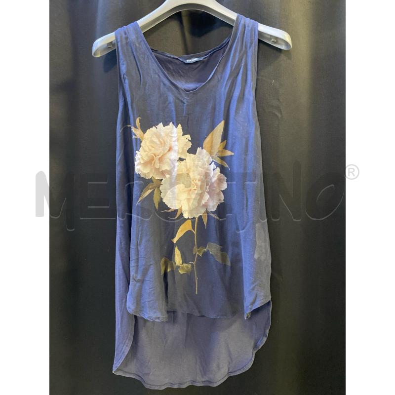 CANOTTA DONNA MAX&CO BLU FIORE COTONE | Mercatino dell'Usato Ciampino 1