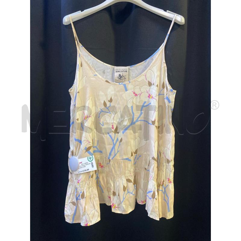 CANOTTA DONNA SEMICOUTURE ROSA FIORI  | Mercatino dell'Usato Ciampino 1