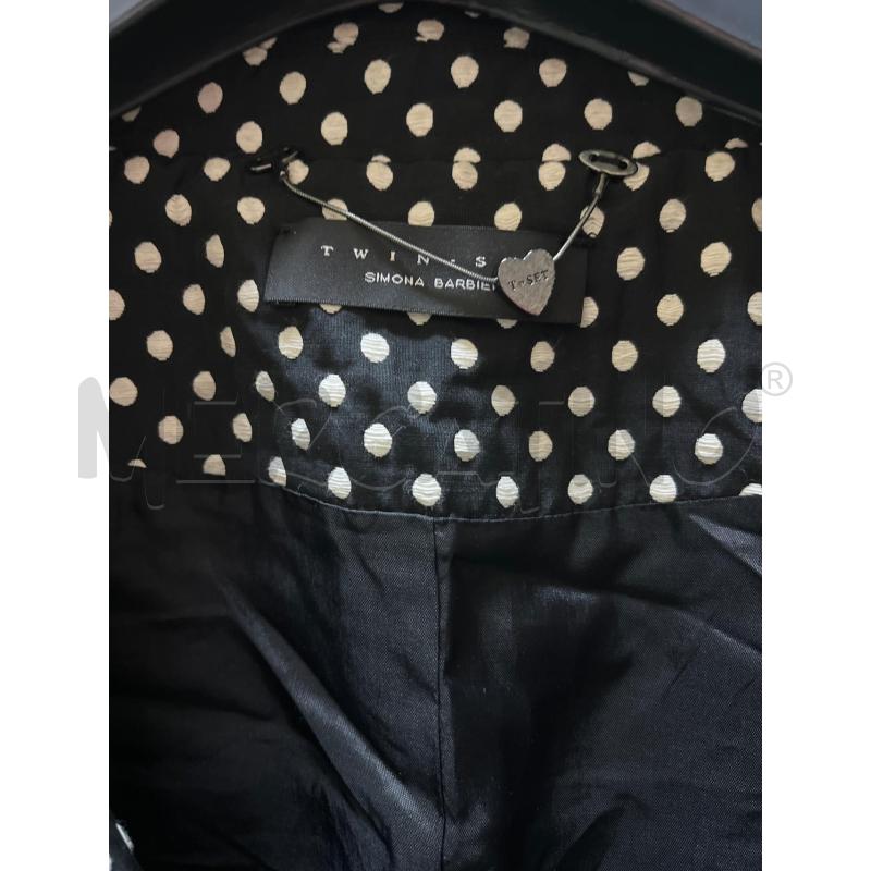 CAPPOTTO DONNA LEGGETO TWINSET NERO POIS BIANCHI  | Mercatino dell'Usato Ciampino 2