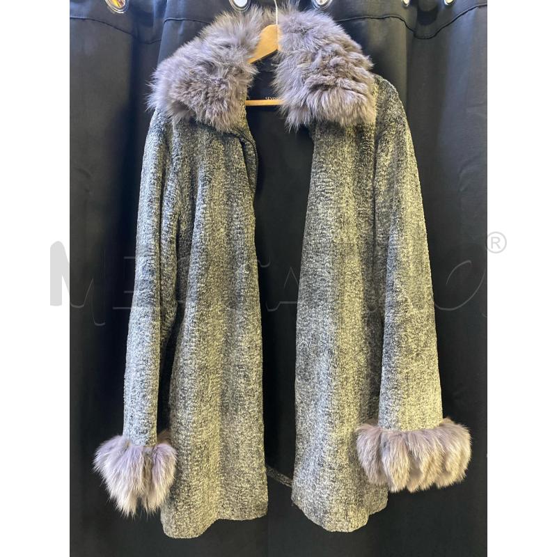 CAPPOTTO DONNA SEVENTY GRIGIO PELLICCIA COLLO | Mercatino dell'Usato Ciampino 1