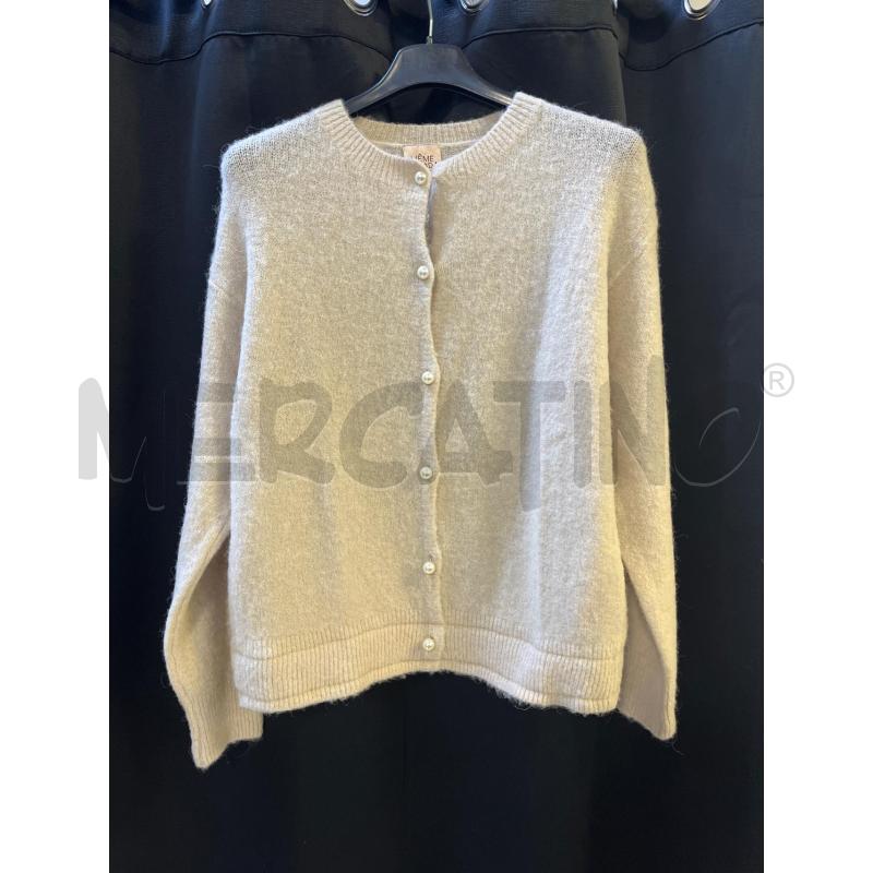CARDIGAN DONNA MEME ROAD BEIGE BOTTONI PERLE  | Mercatino dell'Usato Ciampino 1