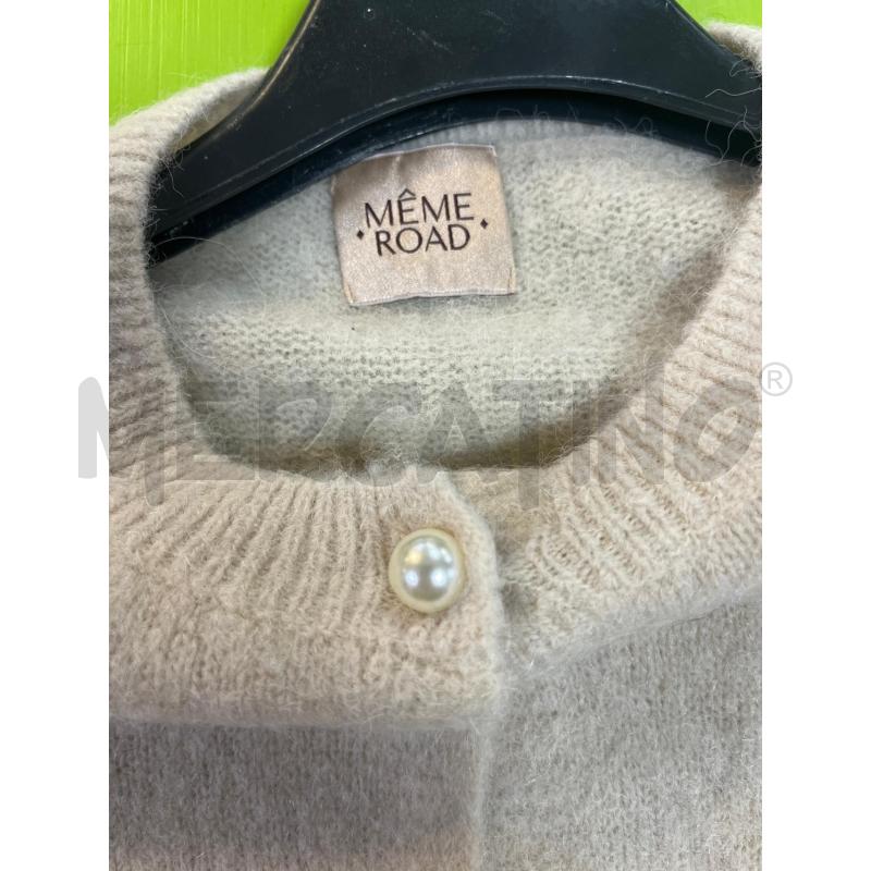 CARDIGAN DONNA MEME ROAD BEIGE BOTTONI PERLE  | Mercatino dell'Usato Ciampino 3