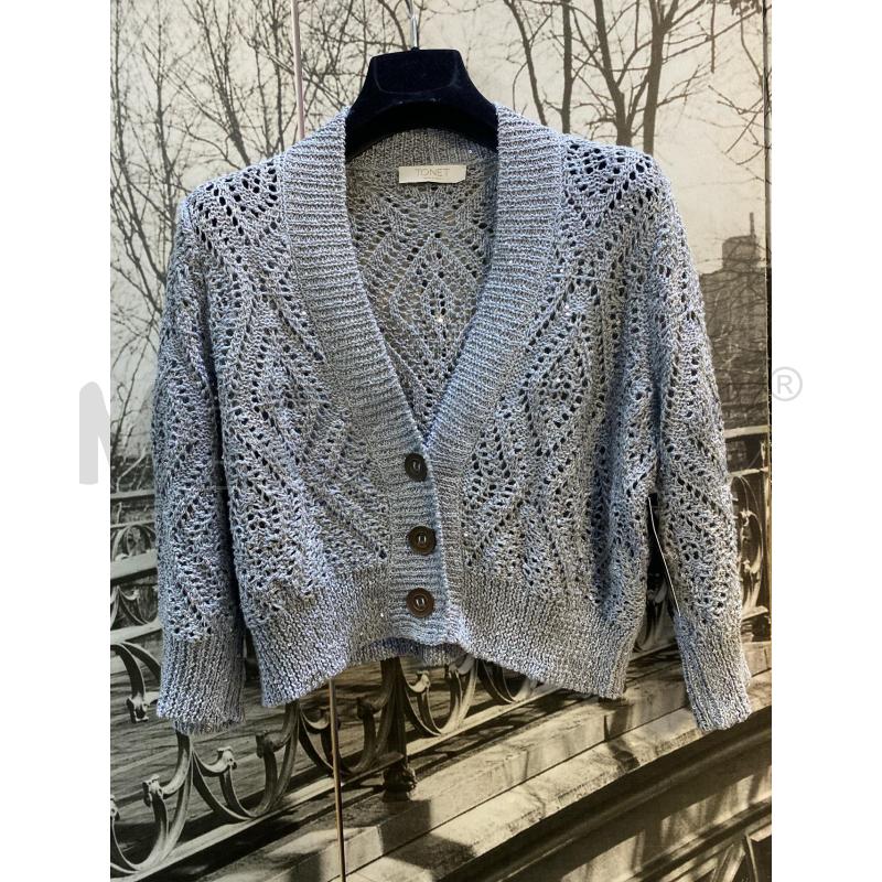 CARDIGAN DONNA TONET BLU PAILL CORTO  | Mercatino dell'Usato Ciampino 1