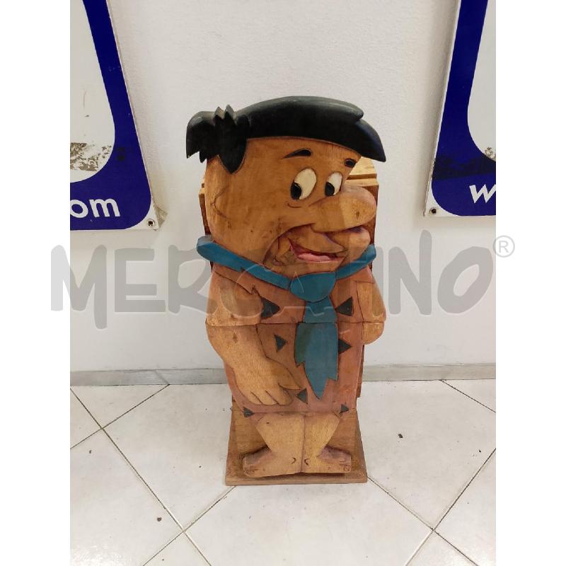 CASSETTIERA N LEGNO FIGURA FLINTSTONES | Mercatino dell'Usato Ciampino 1