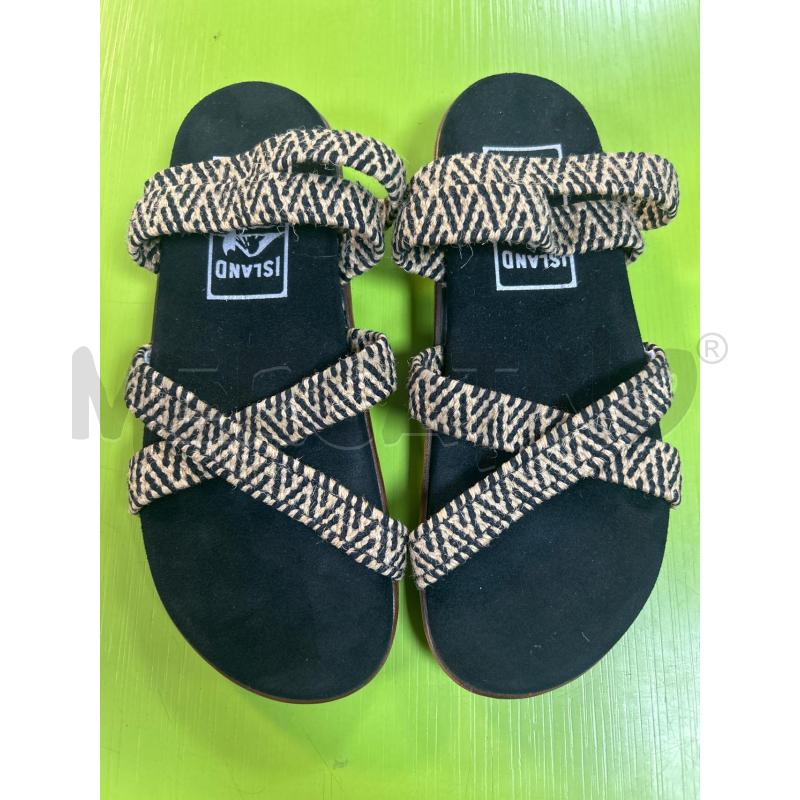 CIABATTE DONNA ISLAND SLIPPER BEIGE E NERE | Mercatino dell'Usato Ciampino 1