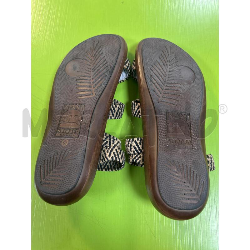 CIABATTE DONNA ISLAND SLIPPER BEIGE E NERE | Mercatino dell'Usato Ciampino 3
