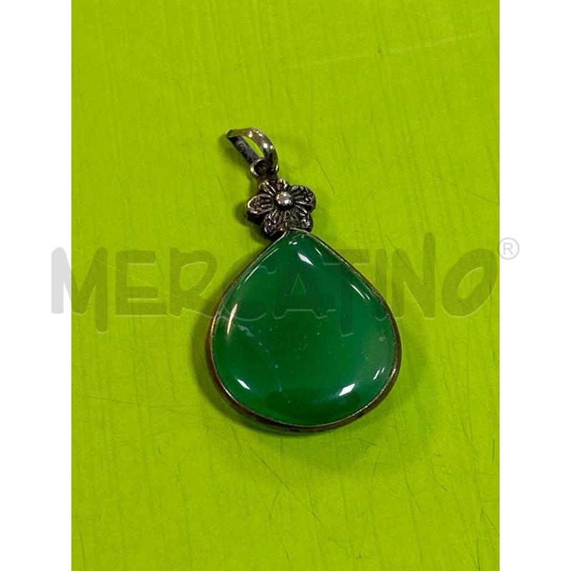 CIONDOLO GOCCIA P VERDE FIORE ARG | Mercatino dell'Usato Ciampino 1