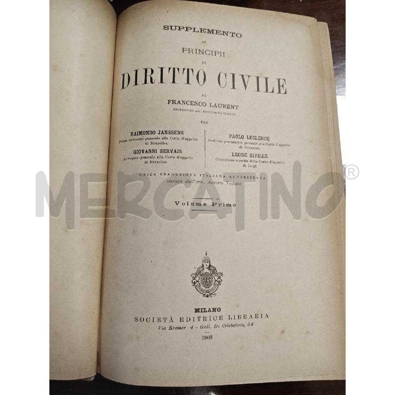 COLLANA 1909 LAURENT DIRITTO CIVILE 5 VOLUMI | Mercatino dell'Usato Ciampino 2