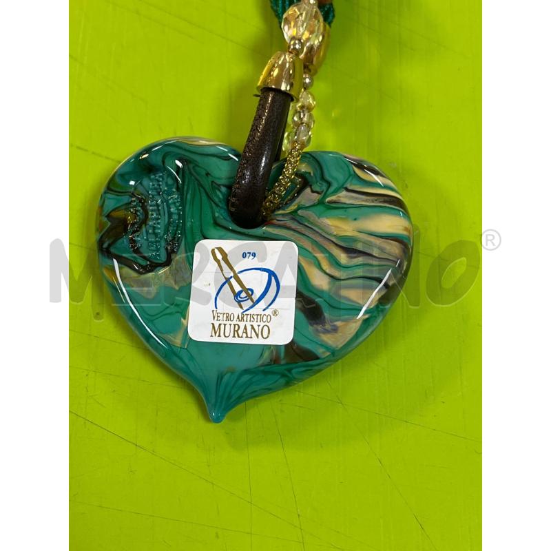 COLLANA ANTONIO VACCARI IN MURANO CIONDOLO CUORE CELESTE  | Mercatino dell'Usato Ciampino 3