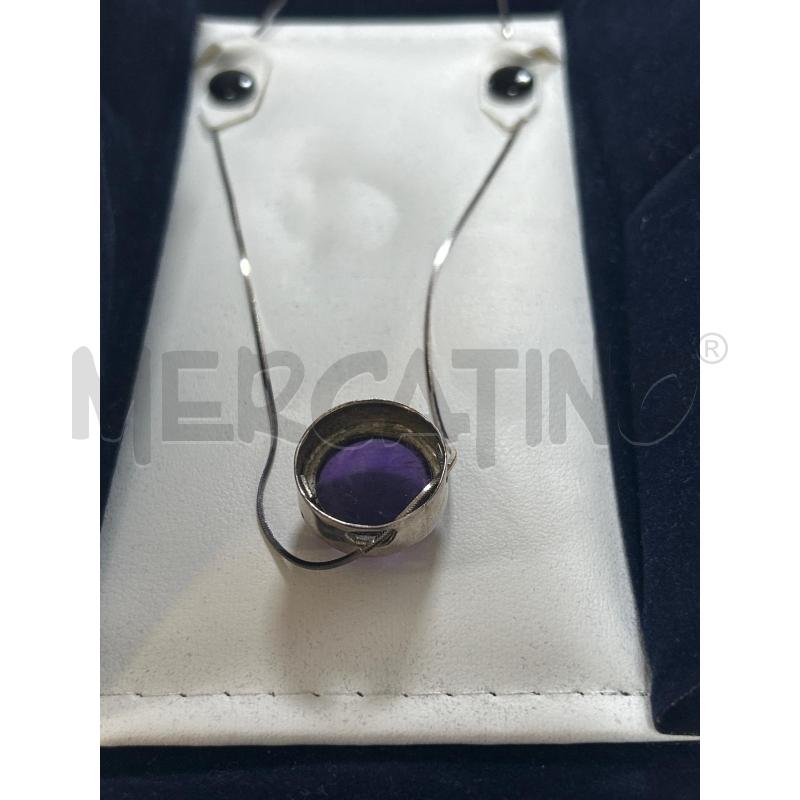 COLLANA ARG925 CIONDOLO AMETISTA TONDO | Mercatino dell'Usato Ciampino 2