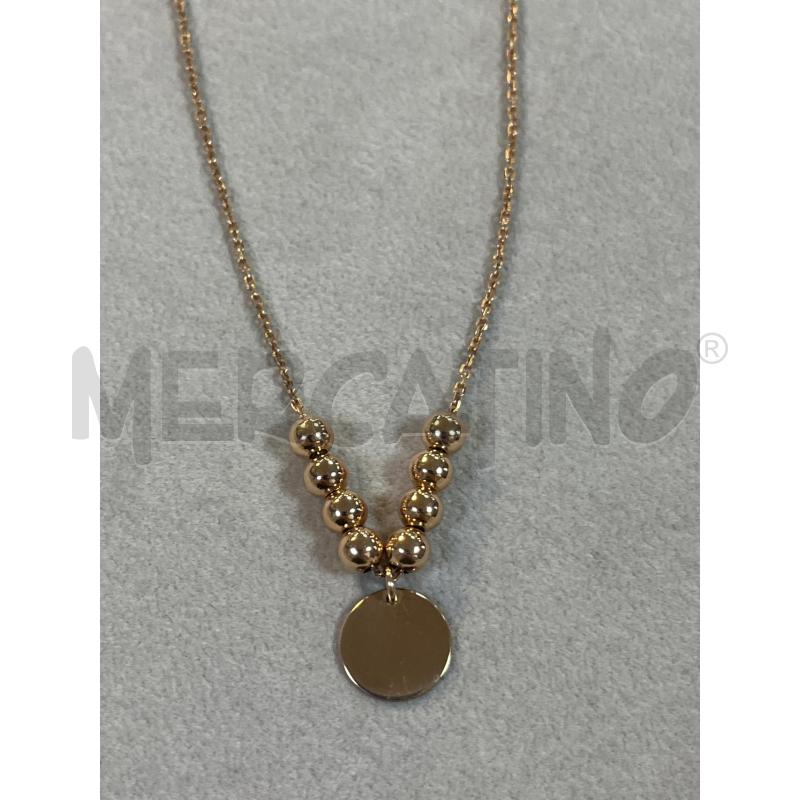 COLLANA ARG925 COLOR ORO ROSA PEND PALLINE E CUORE | Mercatino dell'Usato Ciampino 2