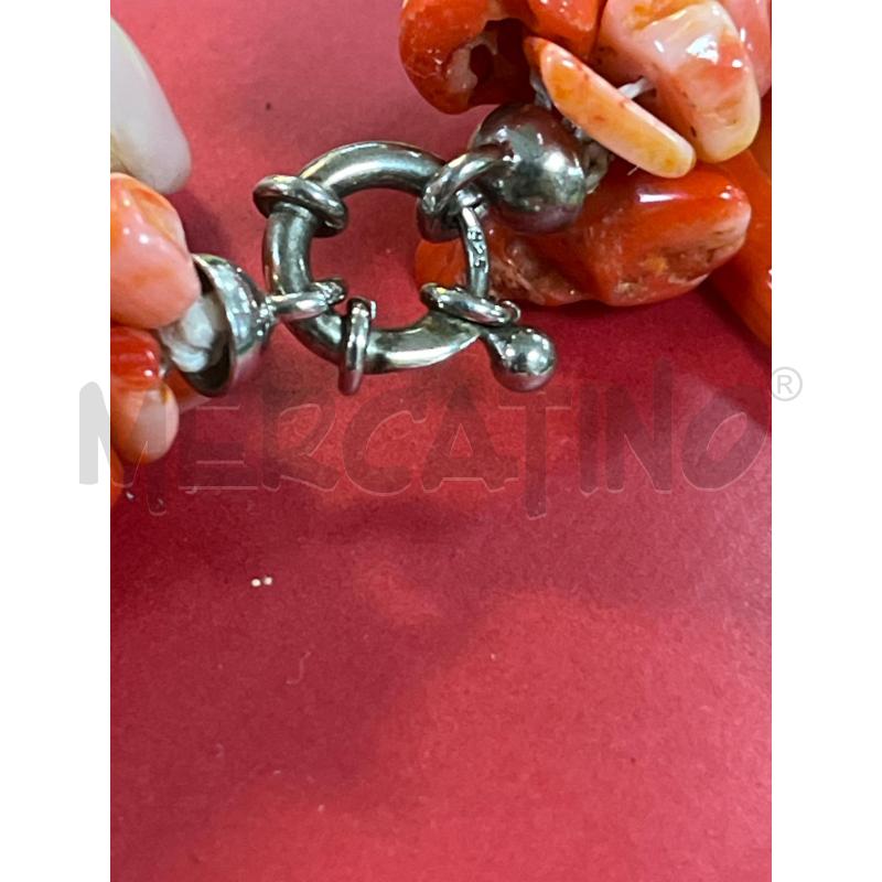 COLLANA CORALLO E PERLE 3 FILI | Mercatino dell'Usato Ciampino 3