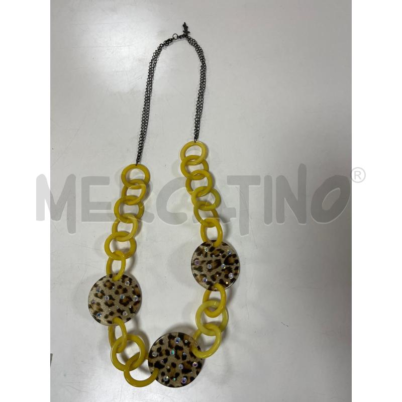 COLLANA DOLMAN CERCHI GIALLI E LEOP | Mercatino dell'Usato Ciampino 1