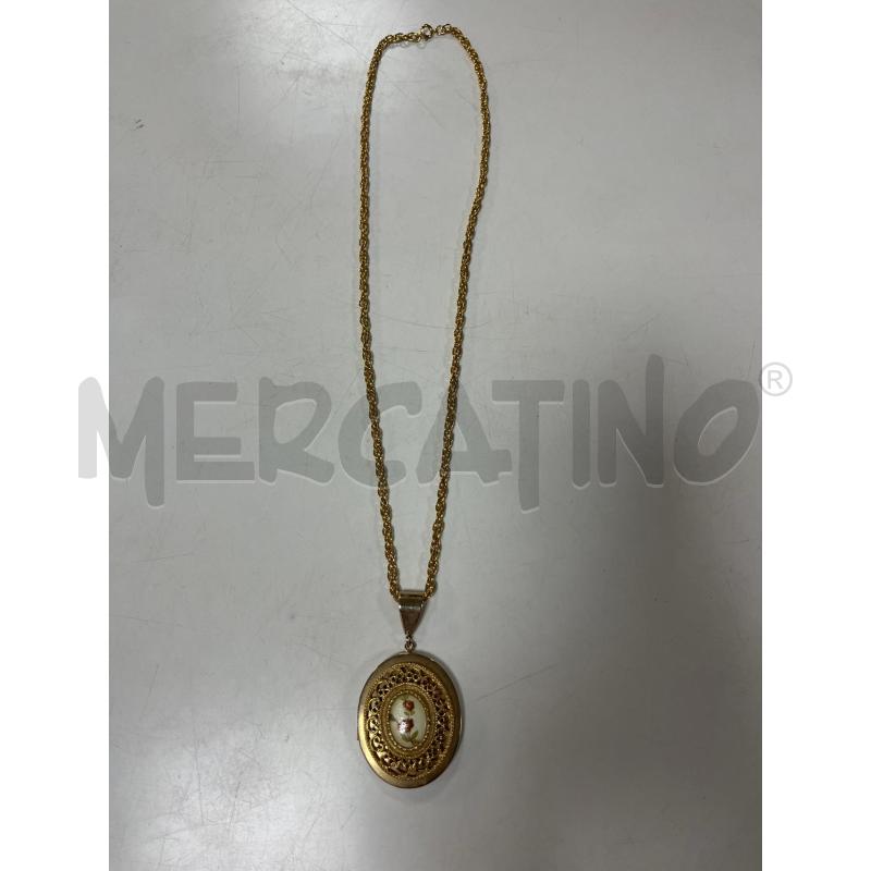 COLLANA DOR. MEDAGLIONE SI APRE RIC.DOR E FIORE | Mercatino dell'Usato Ciampino 1