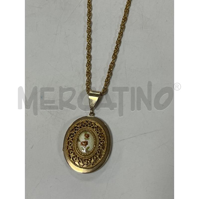 COLLANA DOR. MEDAGLIONE SI APRE RIC.DOR E FIORE | Mercatino dell'Usato Ciampino 2