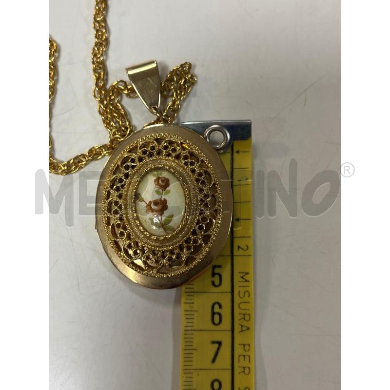 COLLANA DOR. MEDAGLIONE SI APRE RIC.DOR E FIORE | Mercatino dell'Usato Ciampino 4