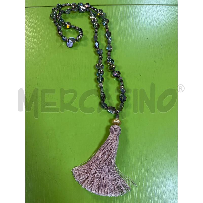 COLLANA GRIGIA PEND E FILI ROSA LAURA MARIOTTI | Mercatino dell'Usato Ciampino 1