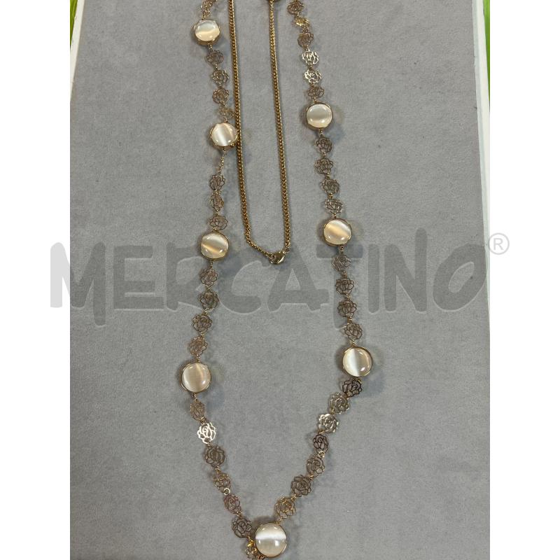 COLLANA SODINI DORATA PEND FIORI E PALL  | Mercatino dell'Usato Ciampino 1