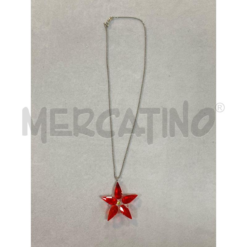 COLLANA SWAROVSKI CIONDOLO FIORE ROSSO CAT.ARG925 | Mercatino dell'Usato Ciampino 1