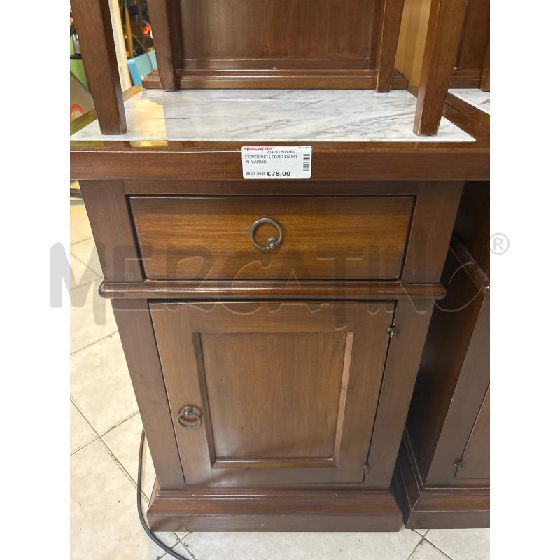 COMODINO LEGNO PIANO IN MARMO | Mercatino dell'Usato Ciampino 1