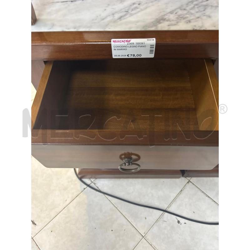 COMODINO LEGNO PIANO IN MARMO | Mercatino dell'Usato Ciampino 3
