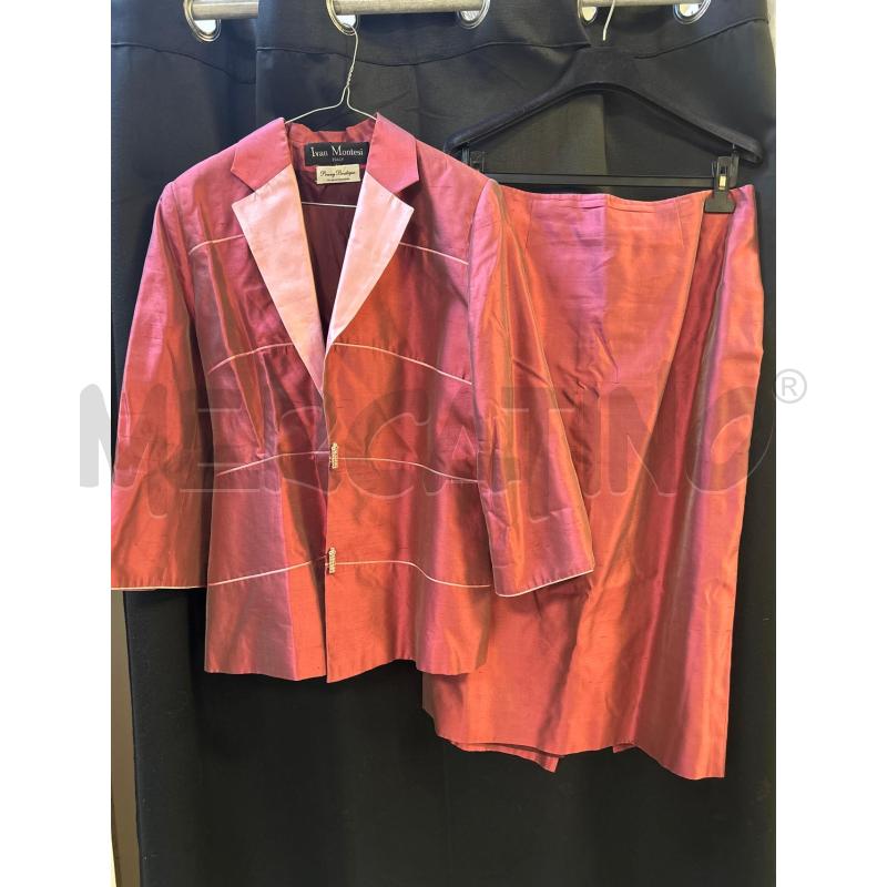 COMPLETO DONNA IVAN MONTESI SETA FUCSIA GONNA+BLAZER | Mercatino dell'Usato Ciampino 1