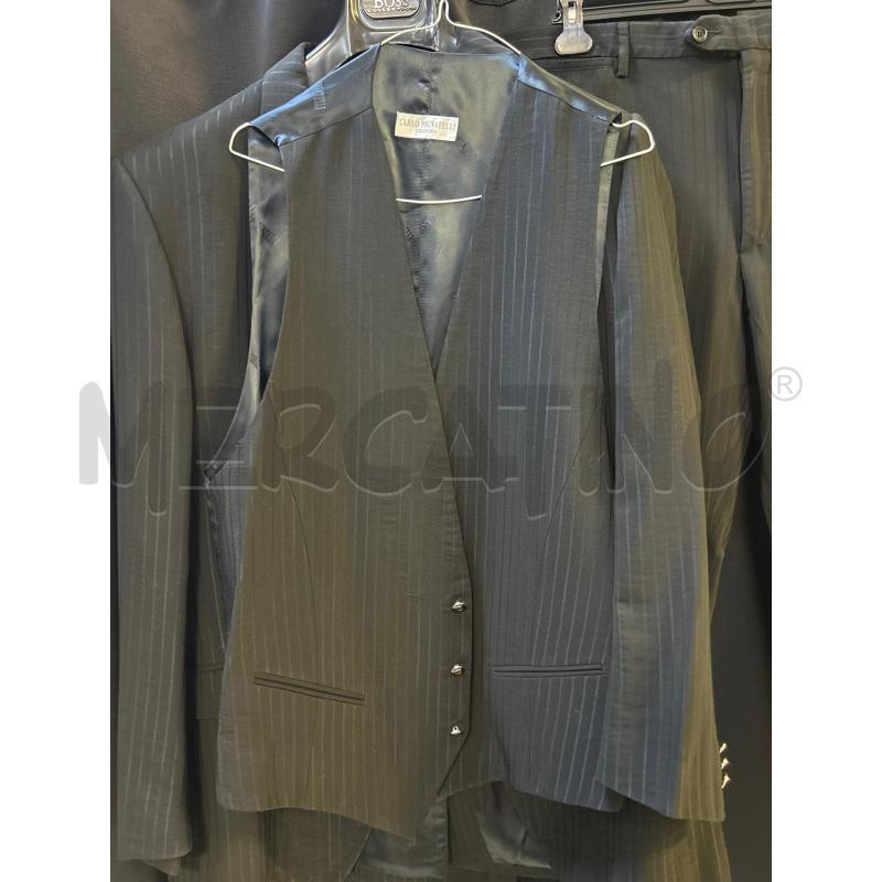 COMPLETO UOMO CARLO PIGNATELLI 3PZ NERO GESSATO | Mercatino dell'Usato Ciampino 2