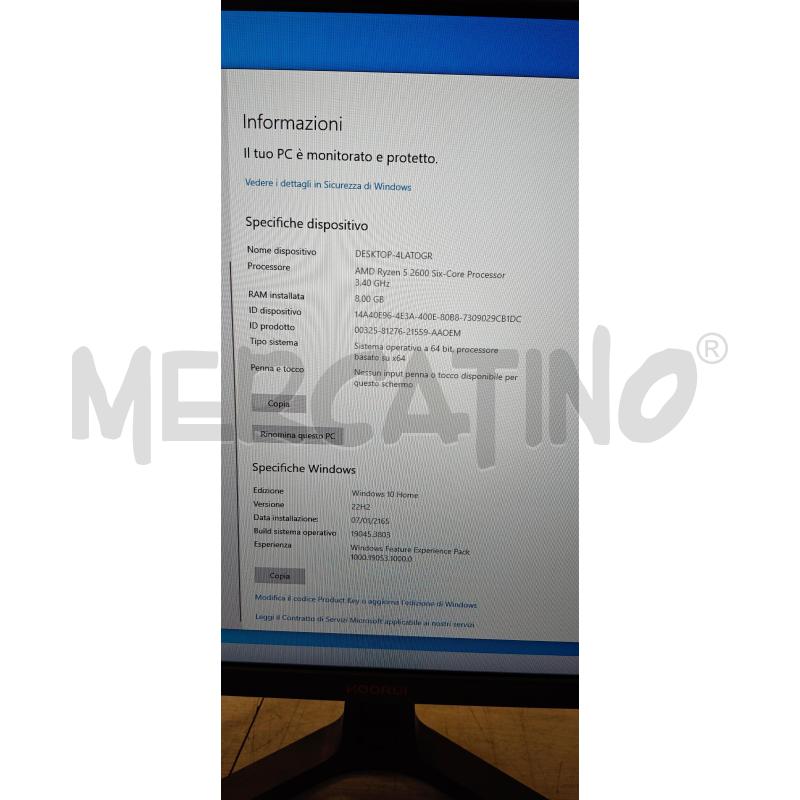 COMPUTER FISSO HP RYZEN 5 WINDOWS 10 HOME | Mercatino dell'Usato Ciampino 2
